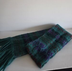 Aris Teal and Purple Knit Scarf 100% Acrylic